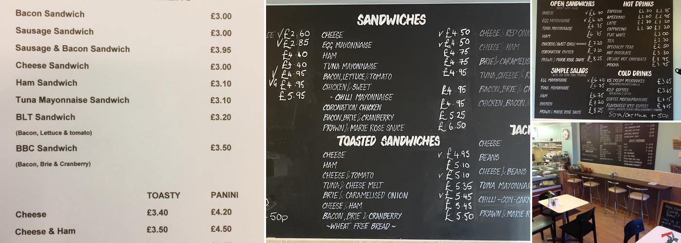 The Cornish Coffee Bean Menu
