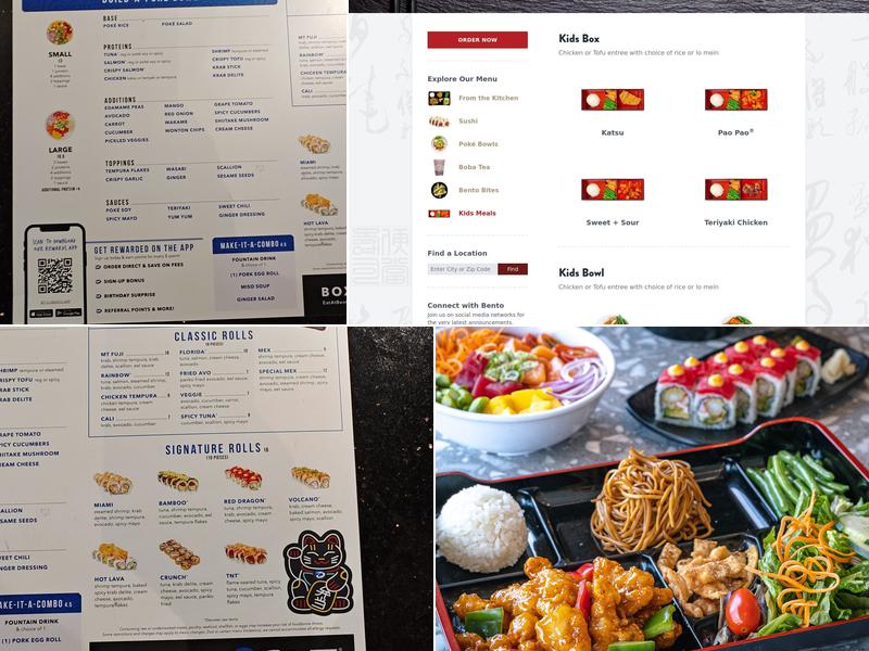 BENTO Jacksonville Town Center Menu