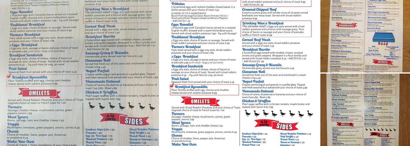 Cafe Creekside Menu