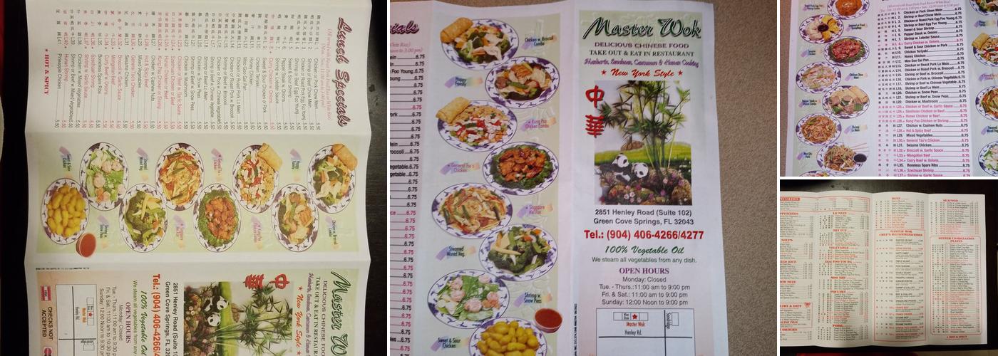 Master Wok Menu