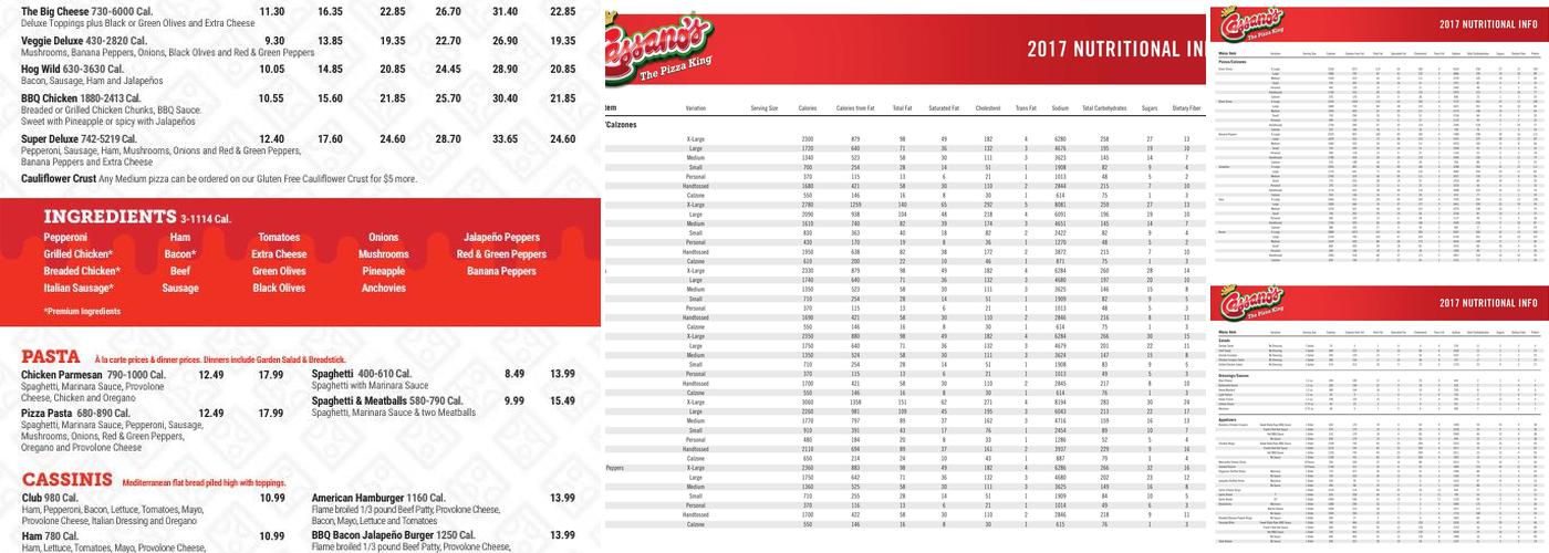 Cassano's The Pizza King Menu