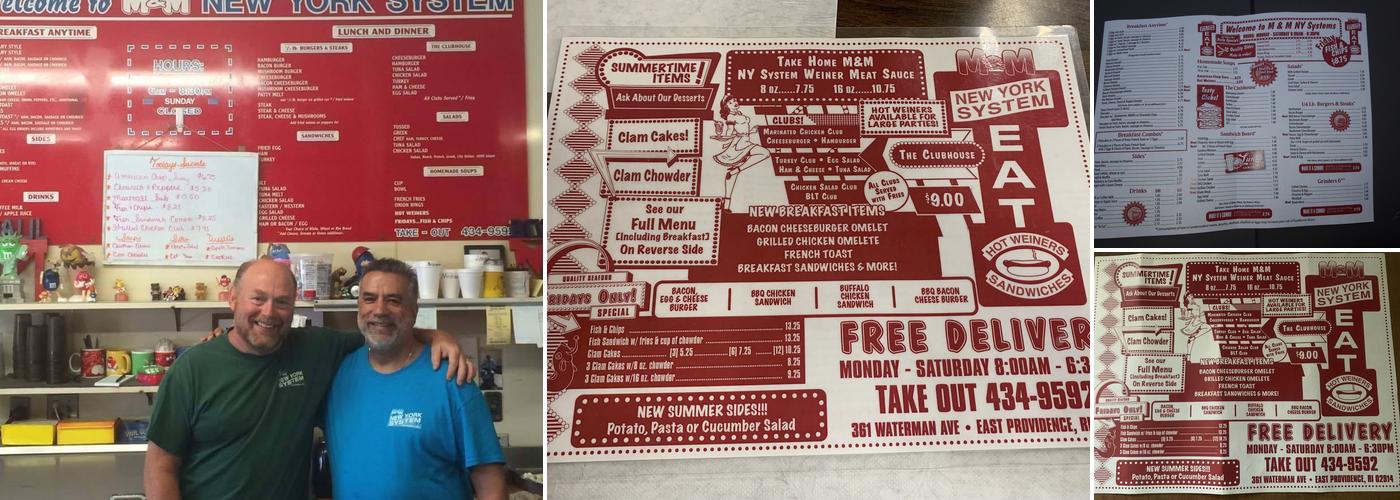 M & M New York System Restaurant Menu