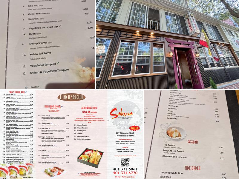 Sakura Restaurant Menu