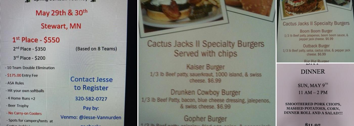 Cactus Jack's II Menu