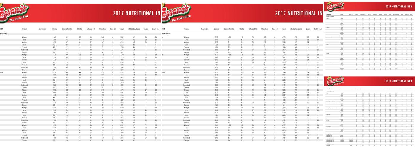 Cassano's The Pizza King Menu