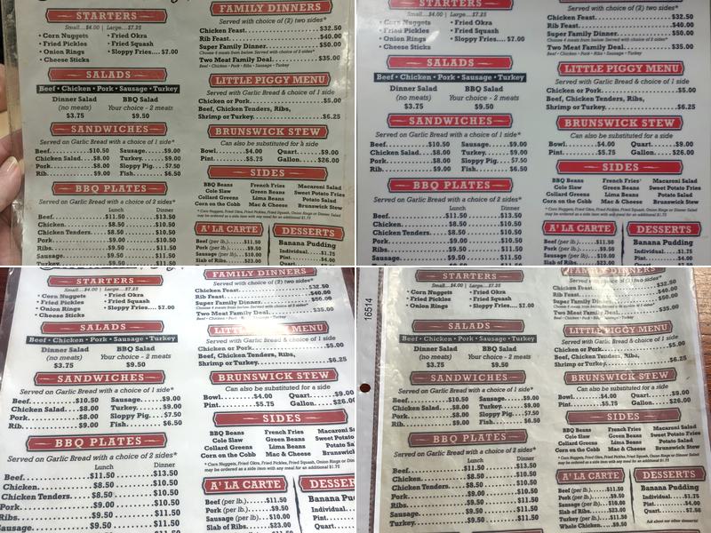 Cousin Willie's Smokehouse Menu