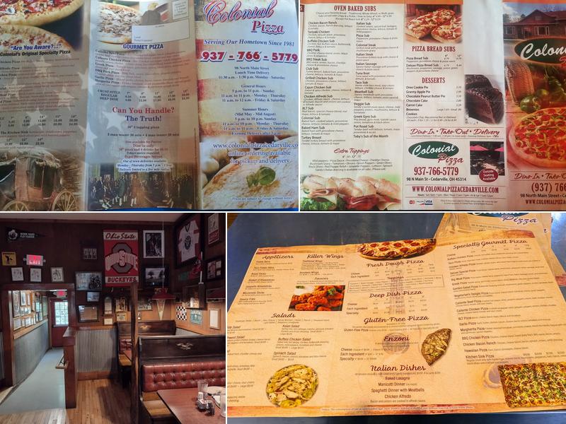 Colonial Pizza Menu