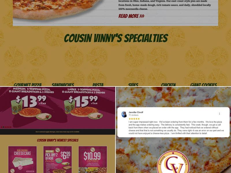 Cousin Vinny's Pizza Menu