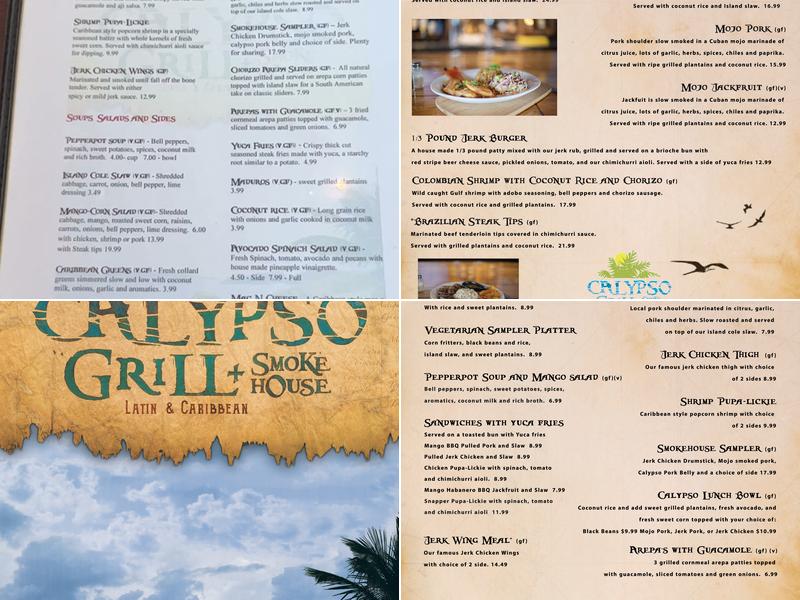 Calypso Grill and Smokehouse Menu