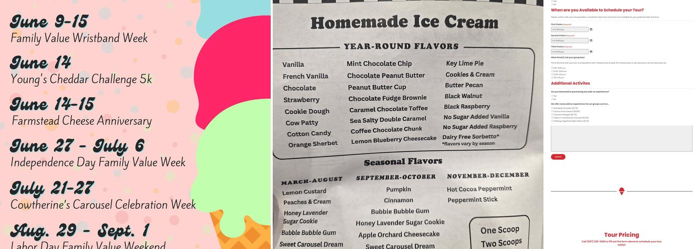 Young's Jersey Dairy Menu