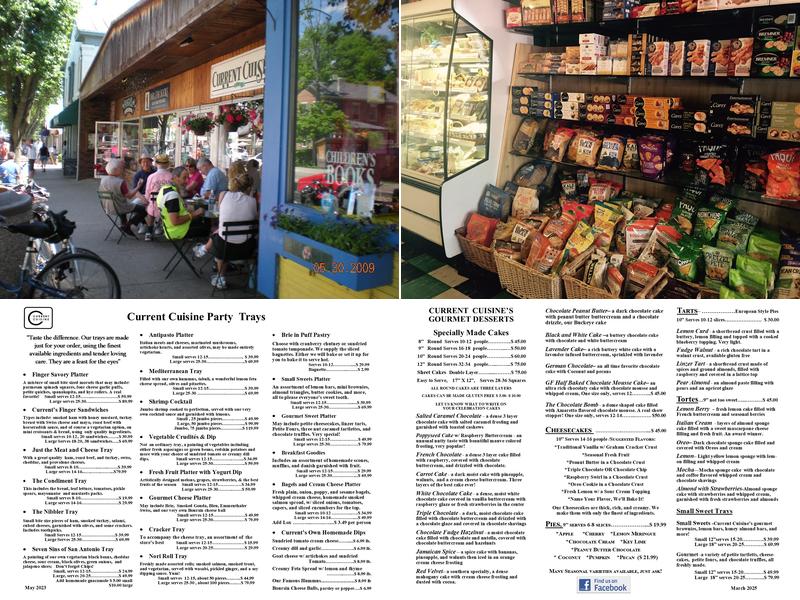 Current Cuisine Menu