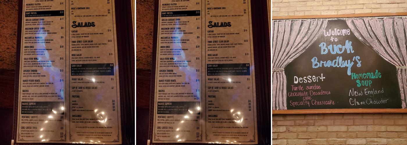 Buck Bradley's Saloon & Eatery Menu