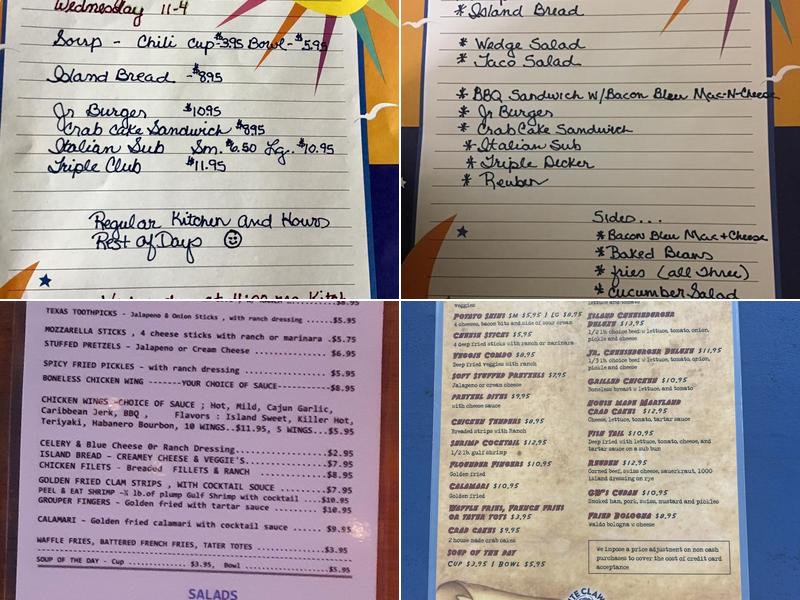 Pappy D's Island House Menu