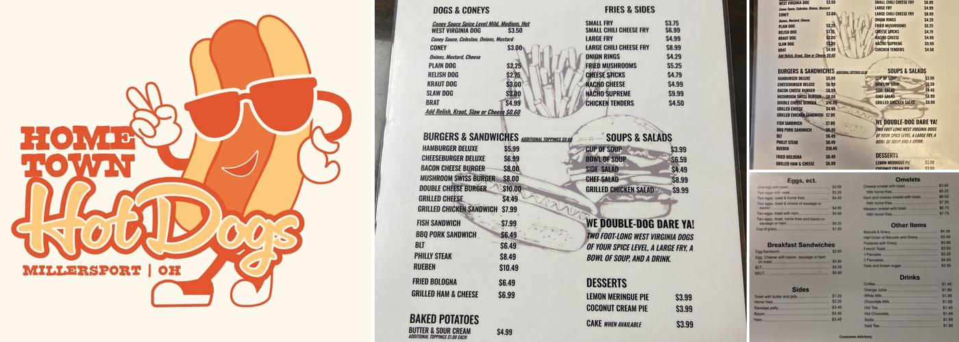 Hometown Hot Dogs Menu