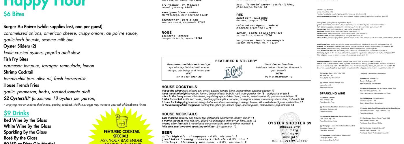 Third Coast Provisions Menu
