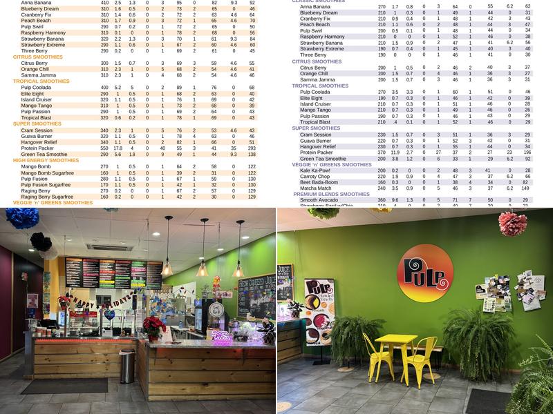 Pulp Juice And Smoothie Bar Menu