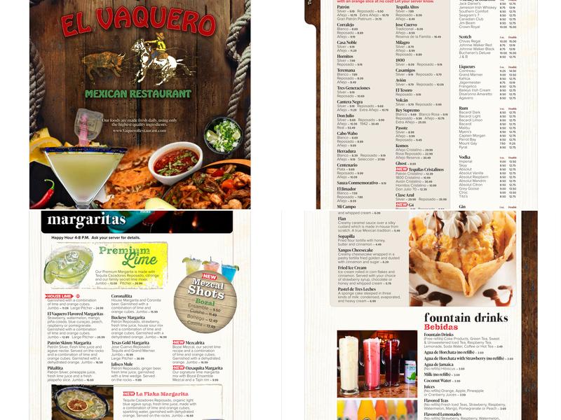 El Vaquero Mexican Restaurant Menu