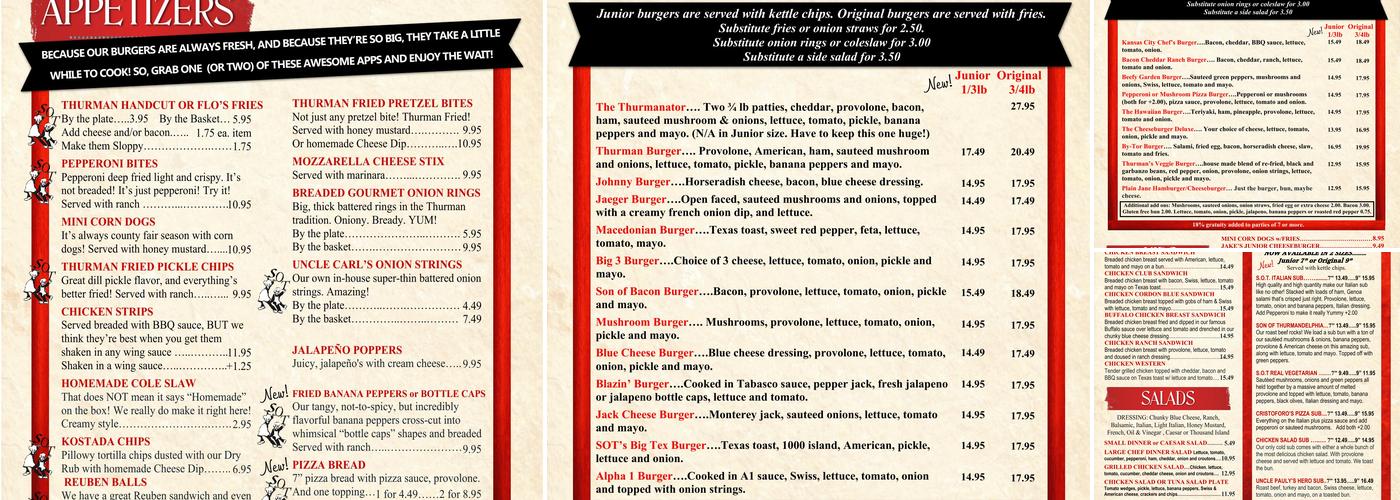 Son of Thurman Menu