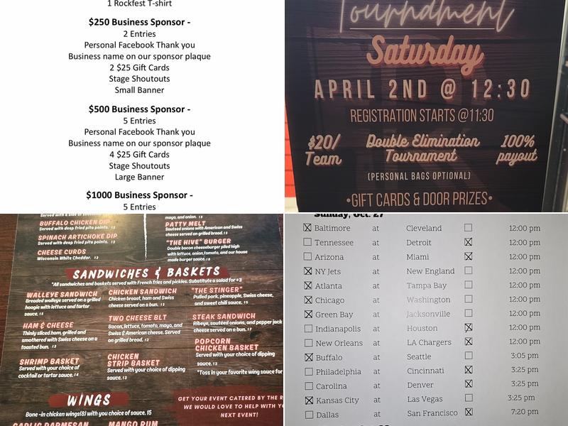 The Rock Dining and Events Menu