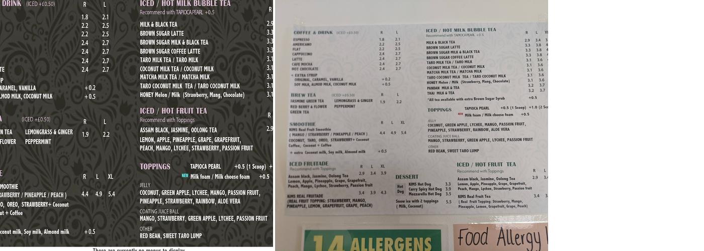 Manna 40 Café Menu