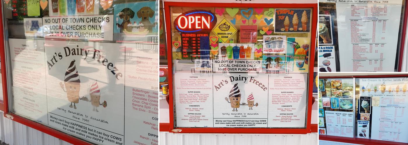 Dairy Freeze Menu
