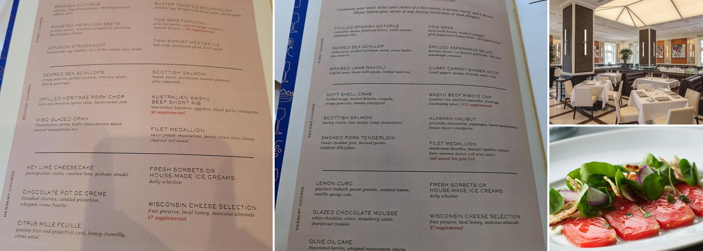 Bacchus - A Bartolotta Restaurant Menu