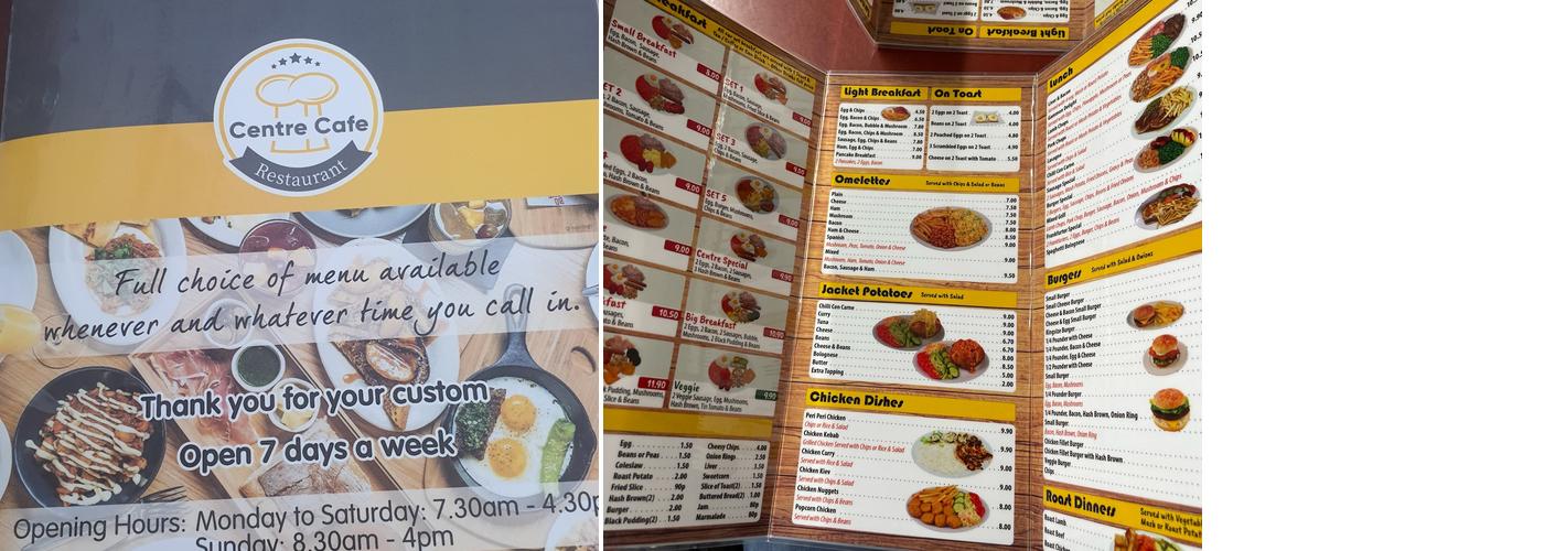 Centre Cafe Menu