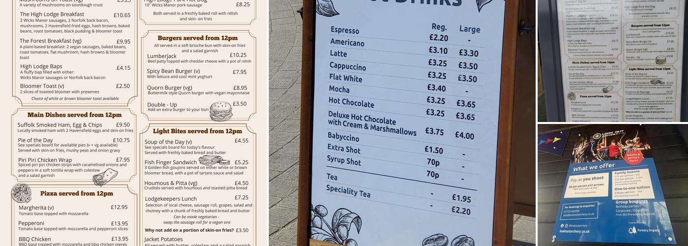 High Lodge Café, Pantry & Food To Go Menu