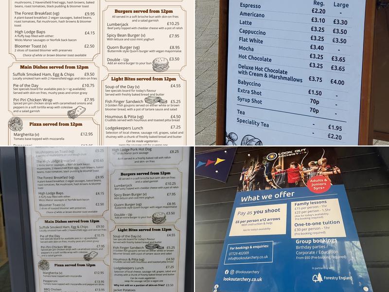 High Lodge Café, Pantry & Food To Go Menu