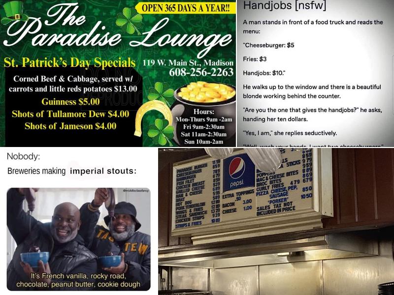Paradise Lounge Menu