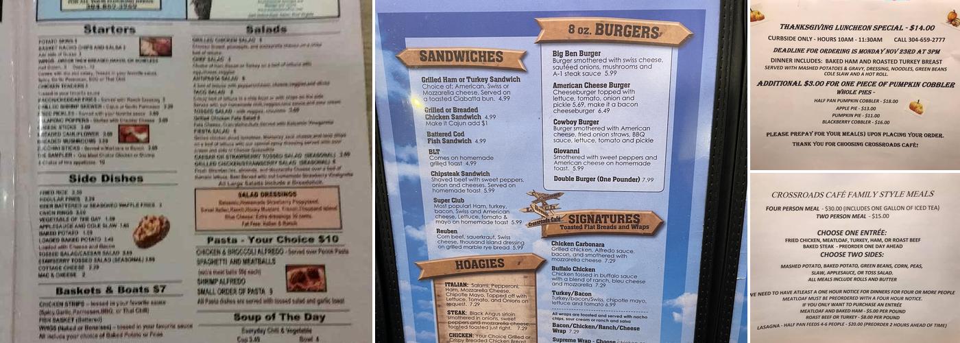 Crossroads Cafe Menu