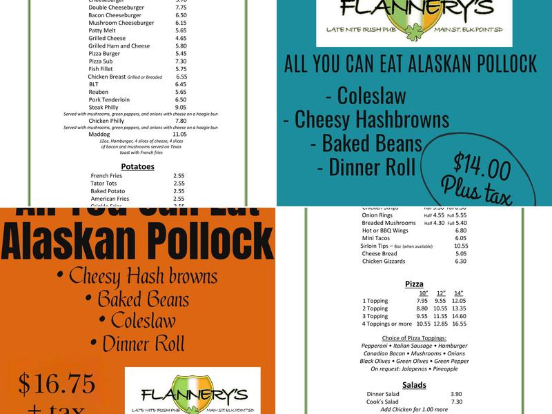 Flannery's Pub Menu