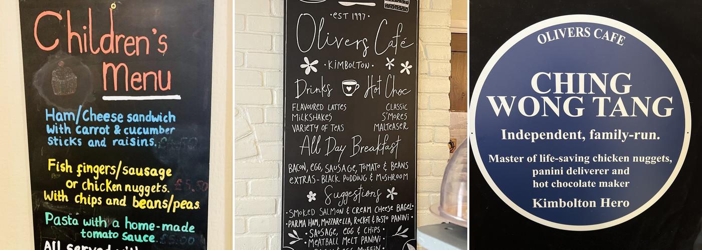 Olivers Cafe Menu