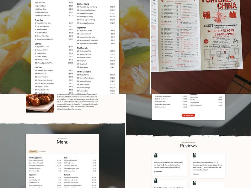 New Fortune China Menu