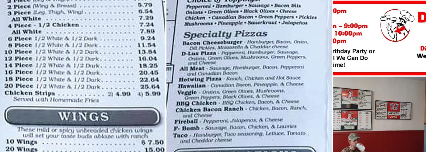 Dan's Pizza Menu