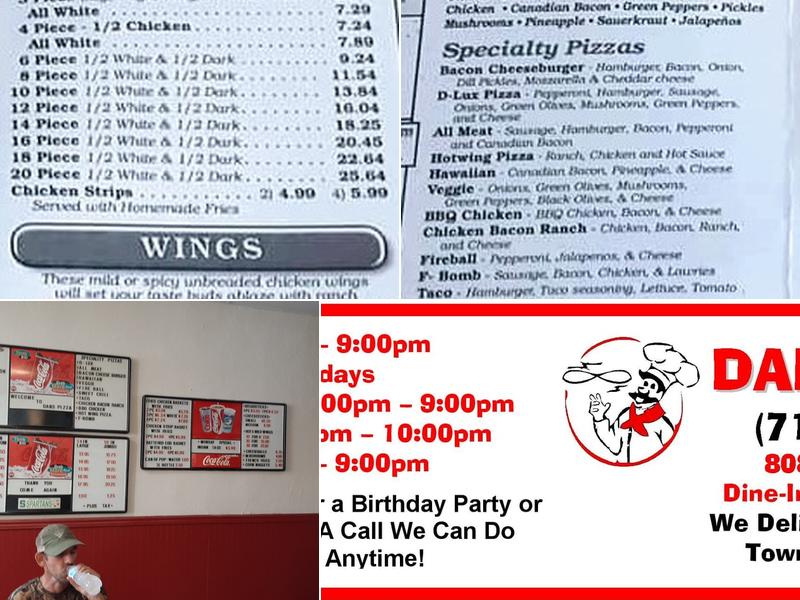 Dan's Pizza Menu