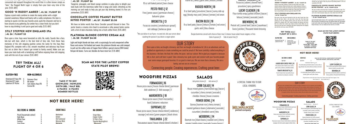Copper State Brewing Co Menu