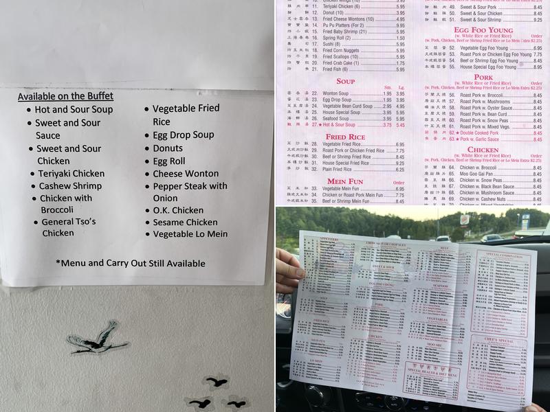 OK Chinese Buffet Menu