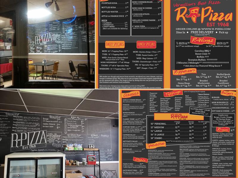 R-Pizza Menu