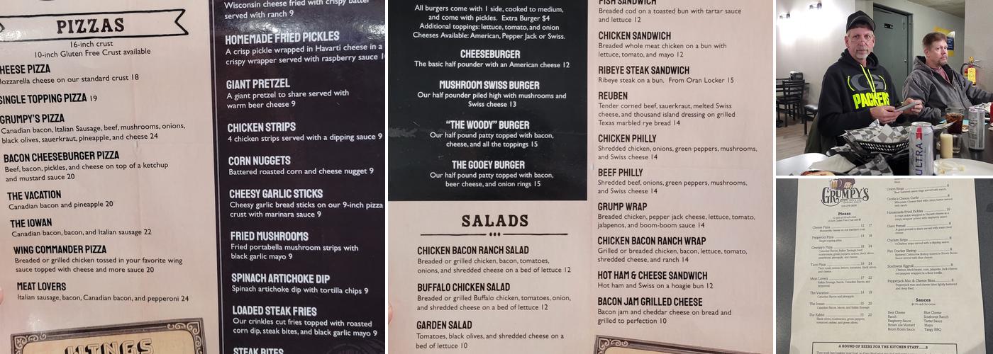 Grumpy's Bar & Event Center Menu
