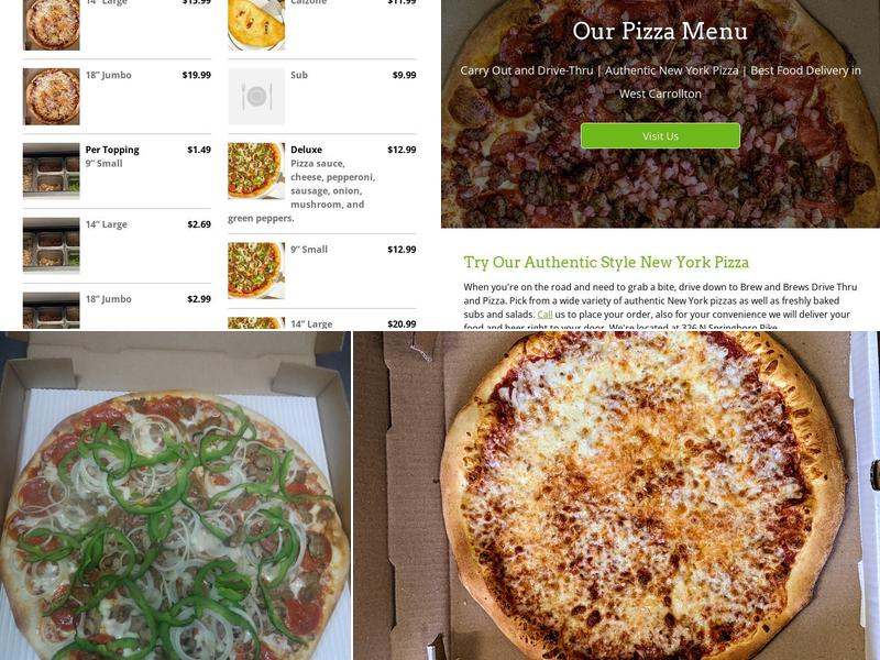 Brew and Brews Drive Thru and Pizza Menu