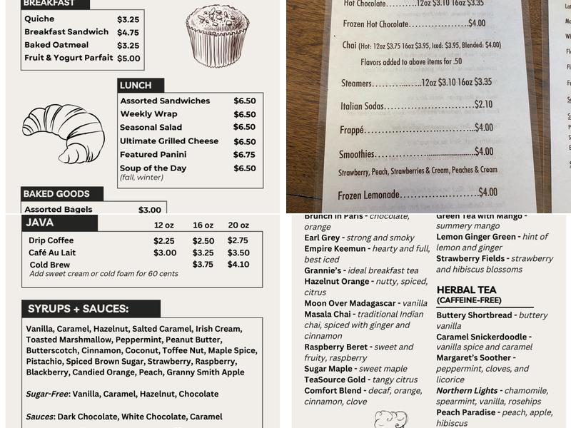 Sweetie Pie's Baked Goods and Coffee Shop Menu