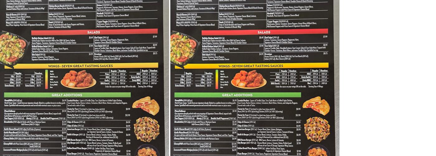 East of Chicago Menu