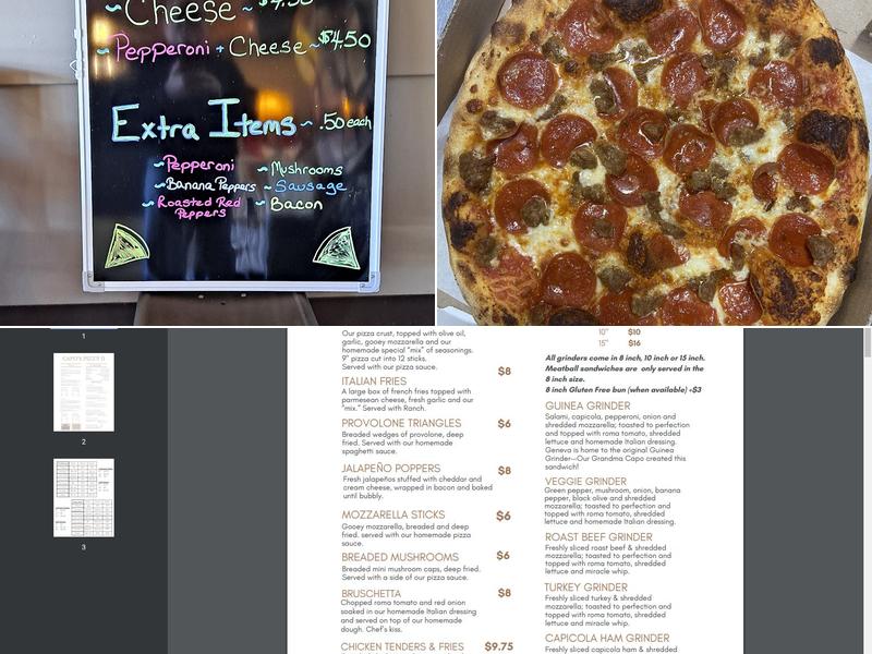 Capo's Pizza II Menu
