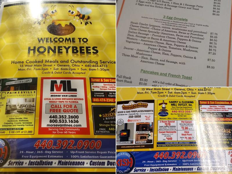 Honeybee's Menu