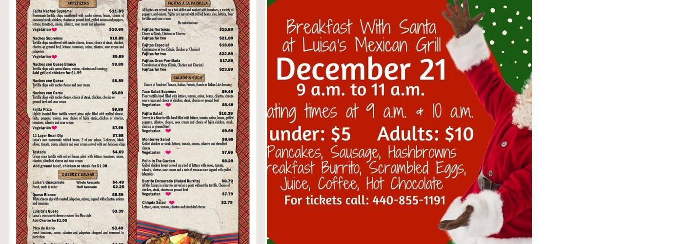Luisa's Mexican Grill Menu