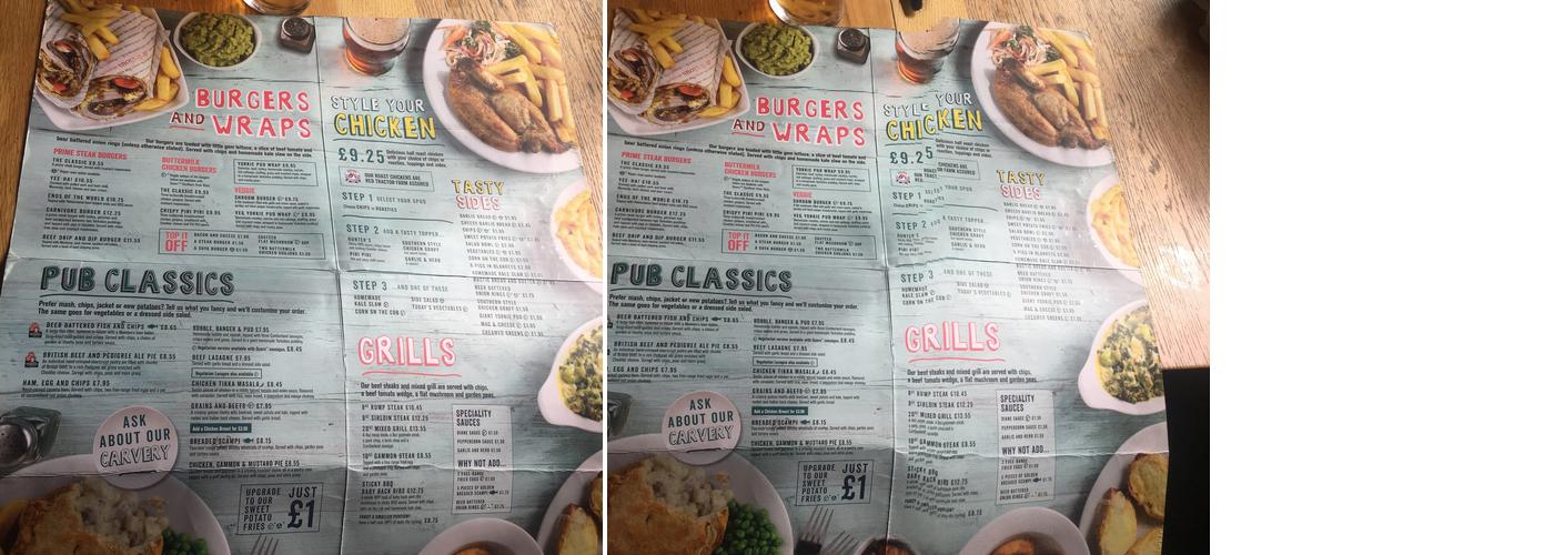 Marston’s Brewery Menu