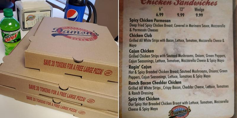 Damon’s All American Pizza Pie Menu