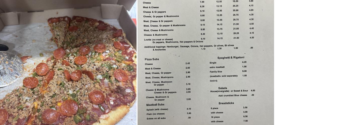 Mary Zifer's Pizza in New Philly Menu