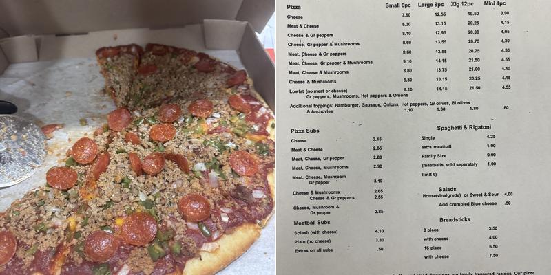 Mary Zifer's Pizza in New Philly Menu